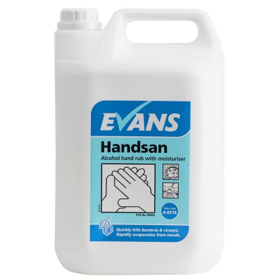 Evans Vanodine Handsan ™ 70% Alcohol Hand Rub with Moisturiser A051EEV2 1x5Litre